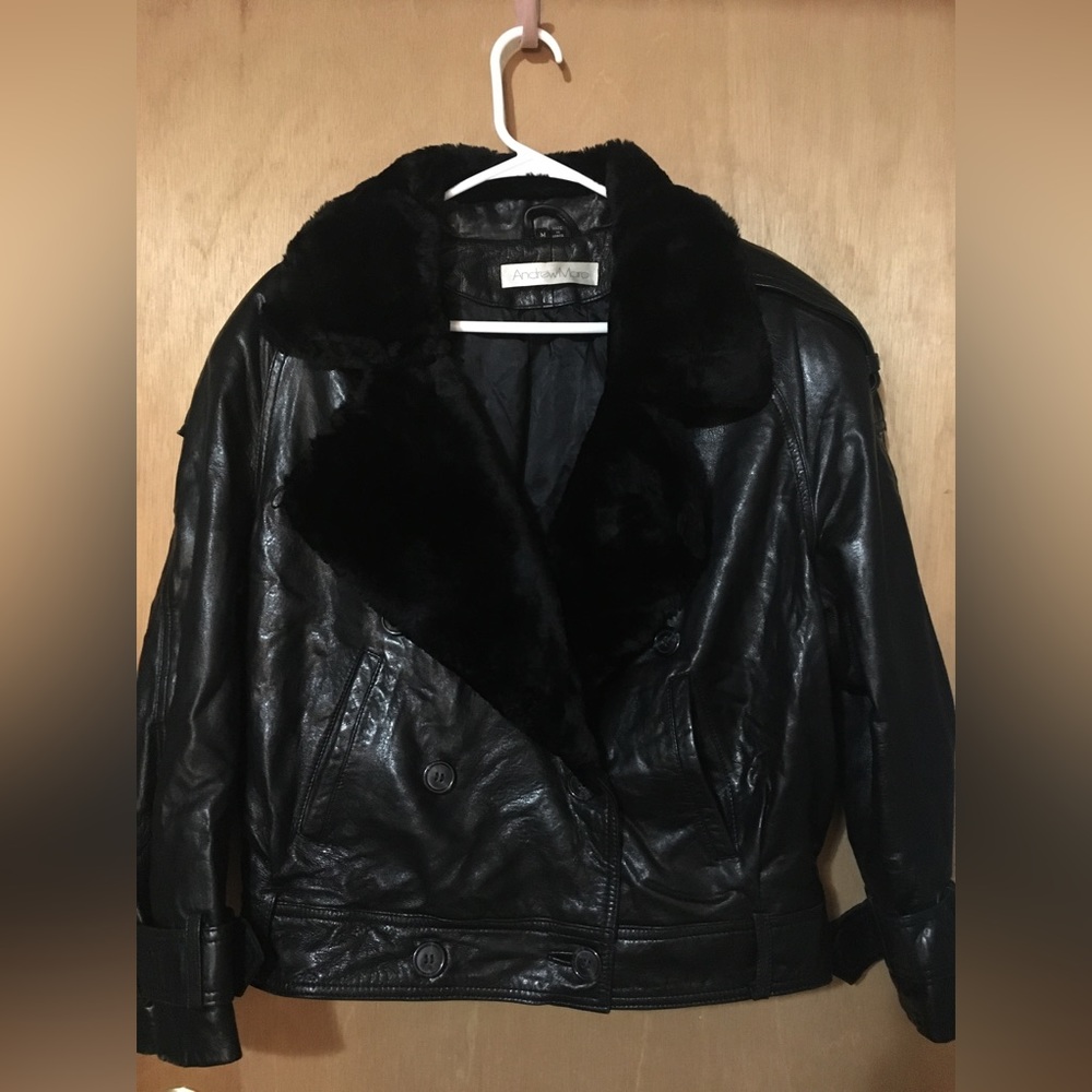 Vintage 80’s Andrew Marc Leather Bomber Jacket